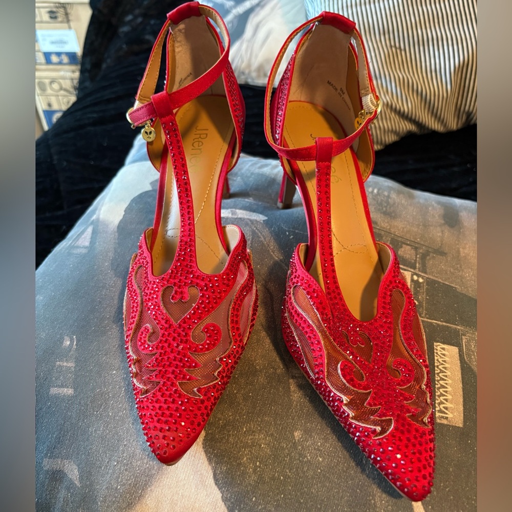 J.Renee Red Embellished Heels